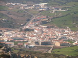 vista de la poblacion de ferrerias desde la monta�a mas alta de menorca, el santuario de monte toro